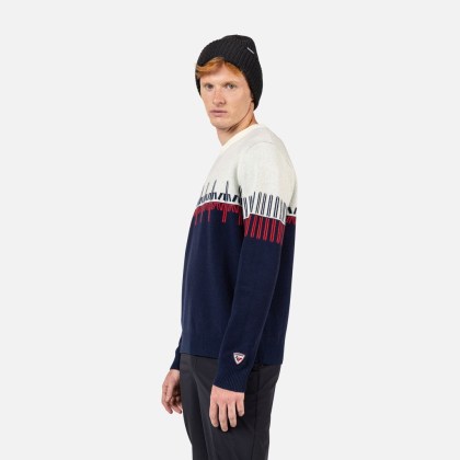 Rossignol PATTERNED CN  DARK NAVY pánský lyžařský svetr