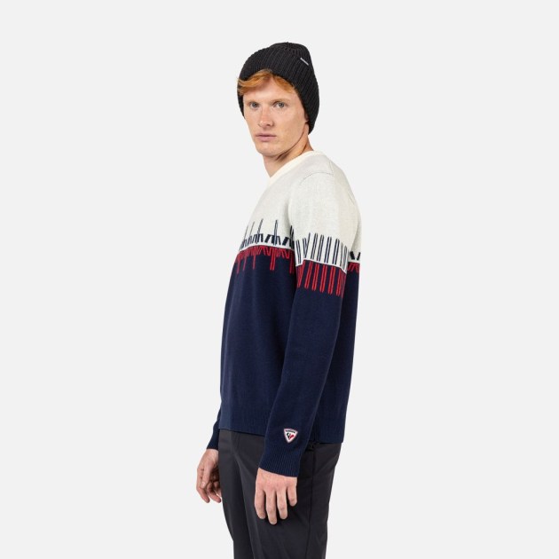 Rossignol PATTERNED CN DARK NAVY pánský lyžařský svetr
