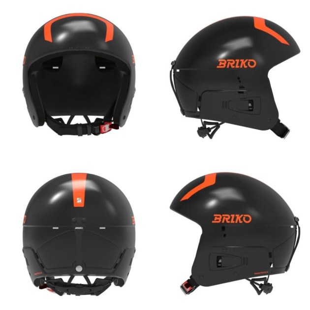 Briko VULCANO FIS 6.8 JR-SHINY BLACK  ORANGE-helma