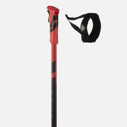Rossignol TACTIC CLIP BLACK RED pánské sjezdové lyžařské hole
