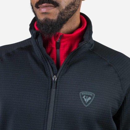 Rossignol BLACKSIDE FLEECE pánská lyžařská mikina se zipem