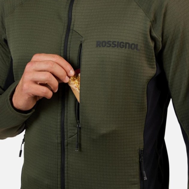 Rossignol BLACKSIDE MIX FZH FLEECE-OLIVE SHADOW-mikina