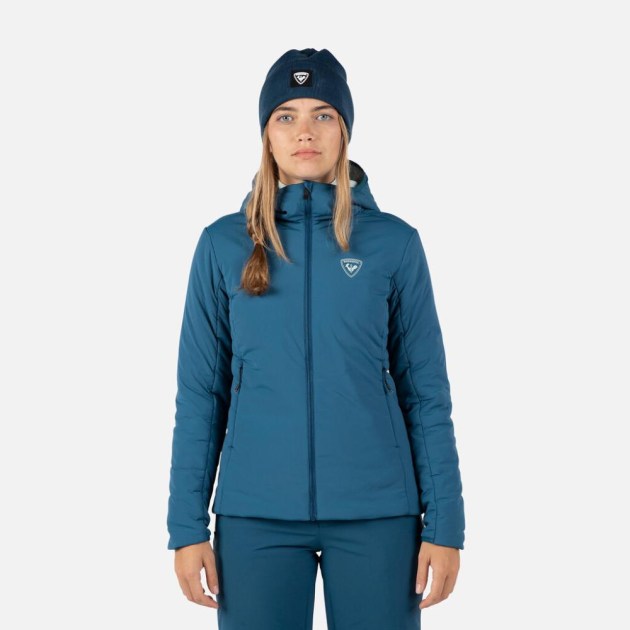 Rossignol W OPSIDE HOODIE IN HEAVY INSUL-DEEP LAKE-bunda