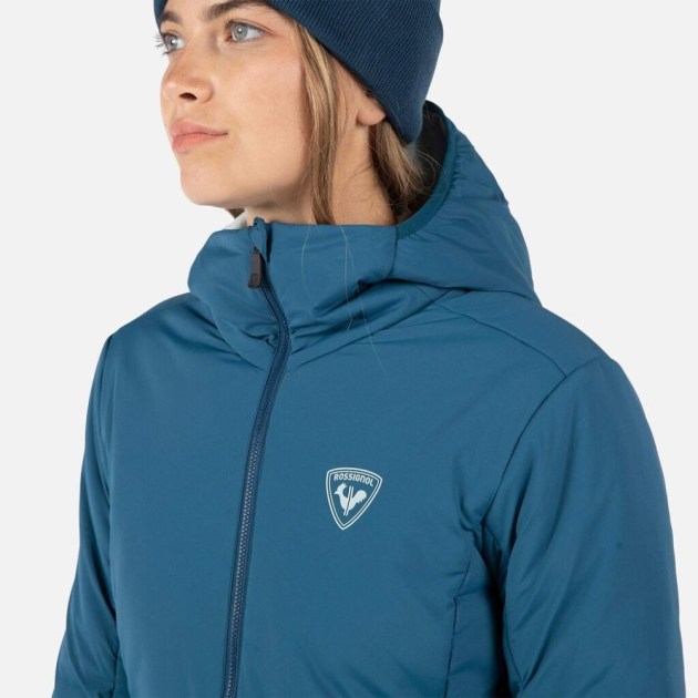Rossignol W OPSIDE HOODIE IN HEAVY INSUL-DEEP LAKE-bunda