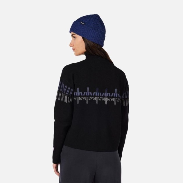 Rossignol W PATTERNED TN SWEATER-BLACK-svetr