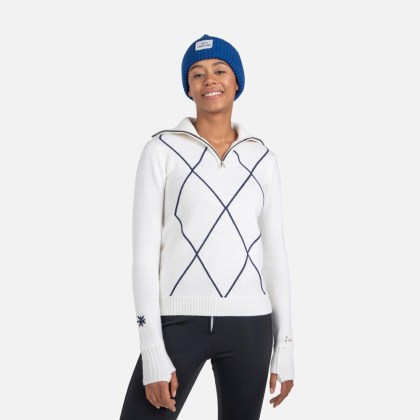 Rossignol W JCC 1/2 ZIP-WHITE-svetr