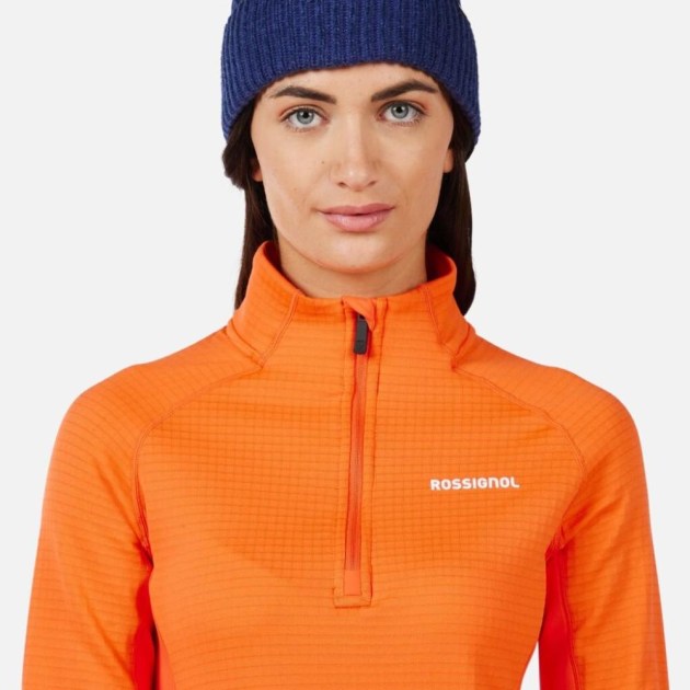 Rossignol W BLACKSIDE MIX HZ FLEECE-ORANGE FLAME-mikina
