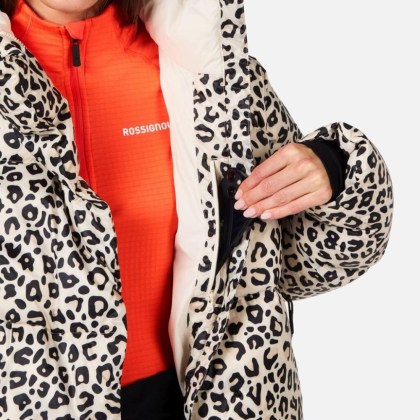 Rossignol W ARETU ALLOVER DOWN JKT-NATURE WILD LEOPARD PRINT-TA - JACKETS